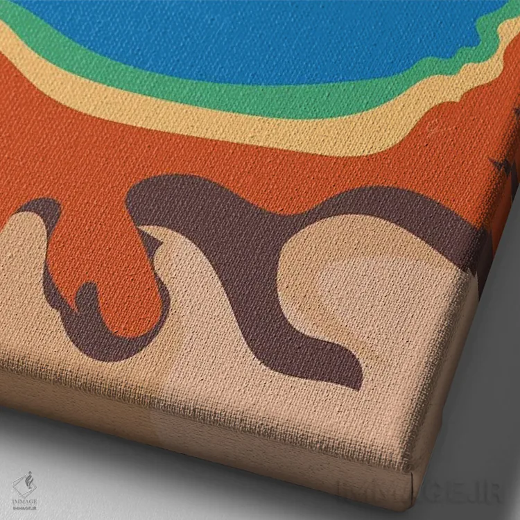 تابلو مدرن "چشمه بزرگ منشوری، پارک ملی یلواستون، وایومینگ، آمریکا" اثر لایمن کریتیو کو. - نمای نزدیک بافت بوم