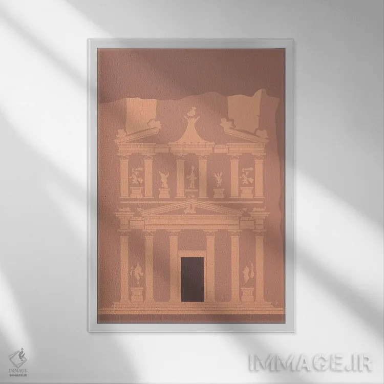 تابلو مدرن "خزانه پترا" اثر لایمن کریتیو کو. - نمای قابدار سفید