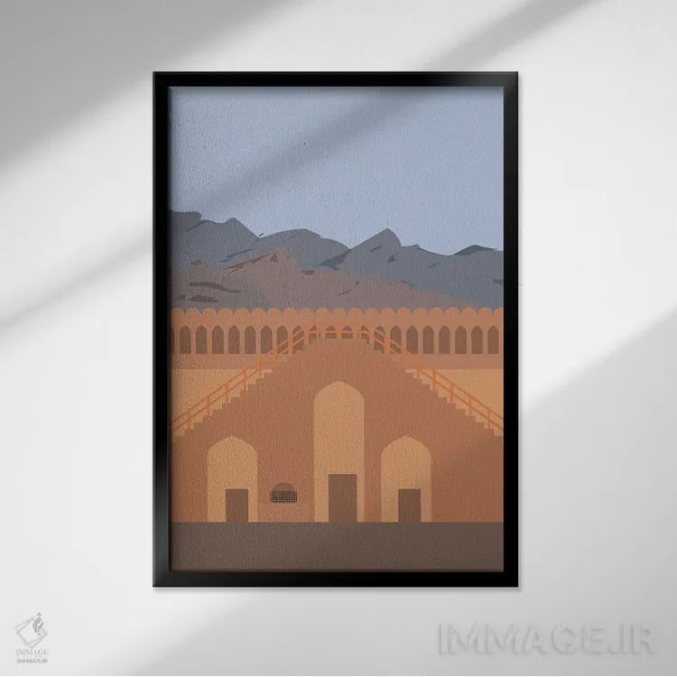 تابلو مدرن "دژ نزوی، عمان" اثر لایمن کریتیو کو. - نمای قابدار مشکی