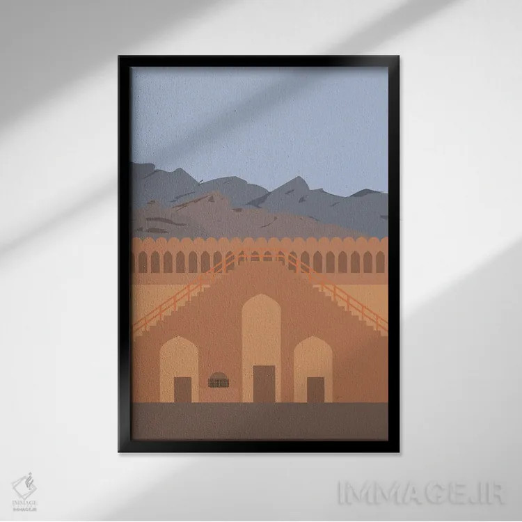 تابلو مدرن "دژ نزوی، عمان" اثر لایمن کریتیو کو. - نمای قابدار مشکی