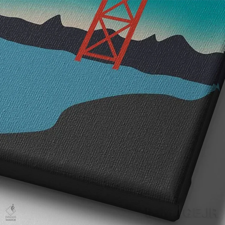 تابلو مدرن "پل گلدن گیت، سانفرانسیسکو، کالیفرنیا " اثر لایمن کریتیو کو. - نمای نزدیک بافت بوم