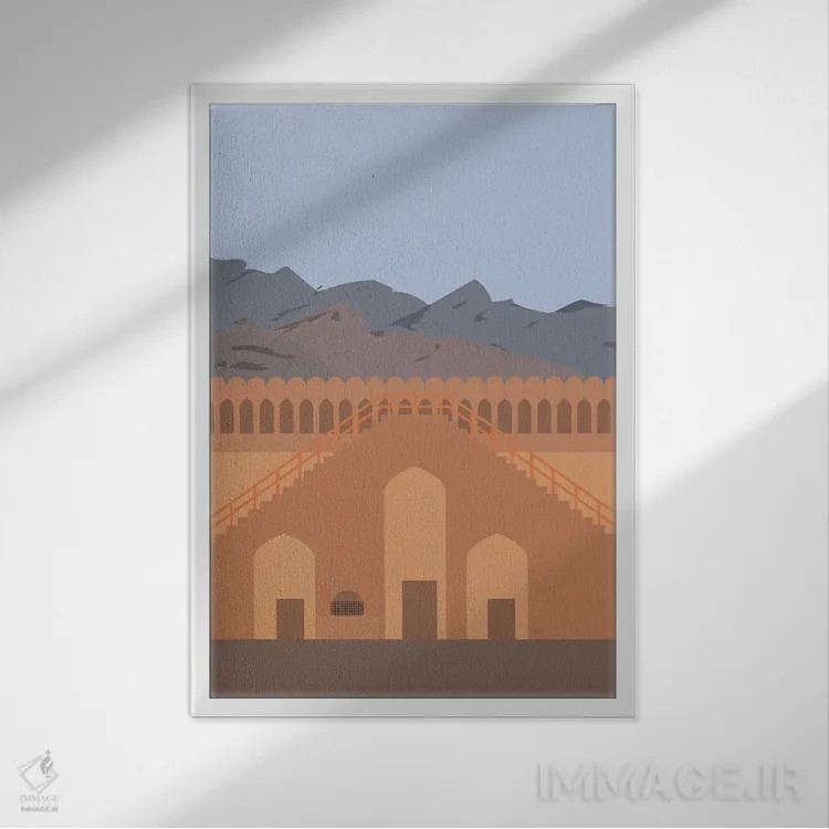 تابلو مدرن "دژ نزوی، عمان" اثر لایمن کریتیو کو. - نمای قابدار سفید