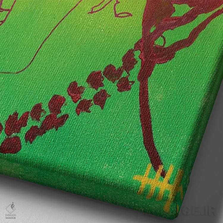 تابلو دکوراتیو اشراف زاده فروشگاه موج سواری دهه ۹۰ اثر اددی لاو - نمای نزدیک بافت بوم