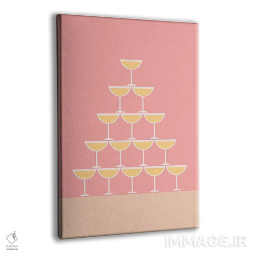 تابلو دکوراتیو "برج شامپاین صورتی" اثر لایمن کریتیو کو. - نمای پرسپکتیو محصول