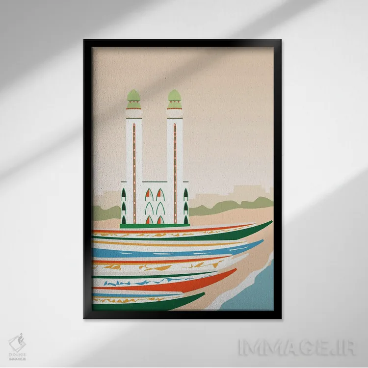 تابلو مدرن "داکار، سنگال" اثر لایمن کریتیو کو. - نمای قابدار مشکی