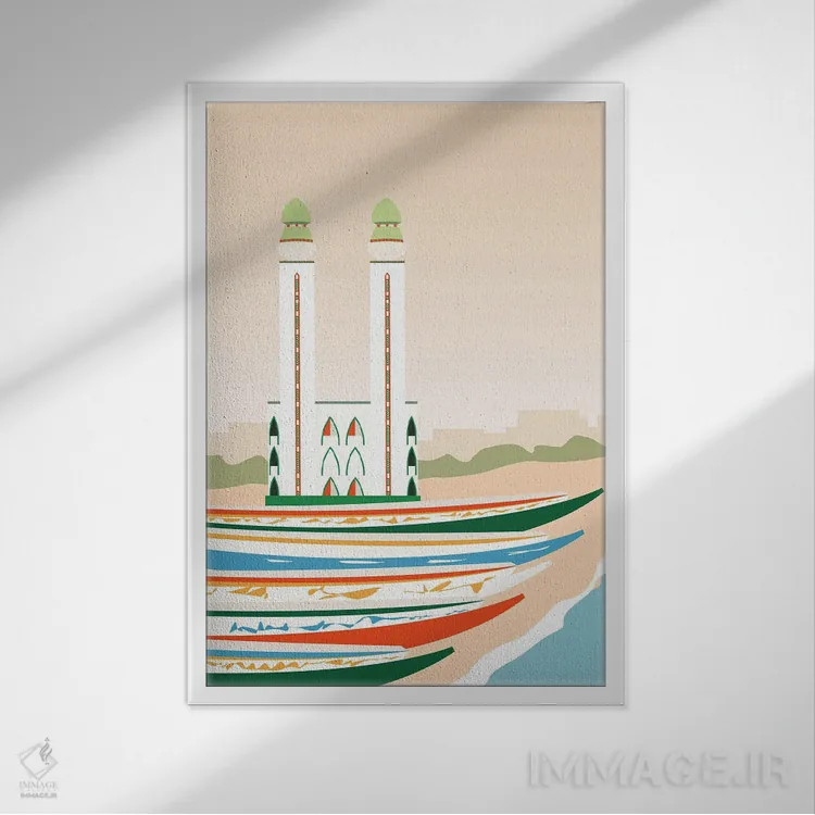 تابلو مدرن "داکار، سنگال" اثر لایمن کریتیو کو. - نمای قابدار سفید