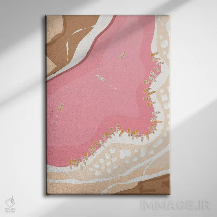 تابلو مدرن "دریاچه صورتی رتبا از نمای بالا، سنگال" اثر لایمن کریتیو کو. - نمای روبهرو روی دیوار