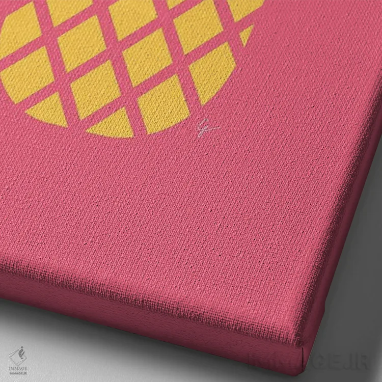 تابلو مینیمال "آناناس" اثر لایمن کریتیو کو. - نمای نزدیک بافت بوم