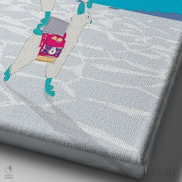 تابلو مدرن "جمع کردن لاماها روی سالار د اویونی، بولیوی" اثر لایمن کریتیو کو. - نمای نزدیک بافت بوم