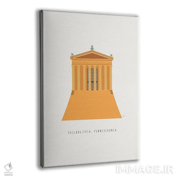 تابلو مینیمال "پله های موزه فیلادلفیا، پنسیلوانیا" اثر لایمن کریتیو کو. - نمای پرسپکتیو محصول