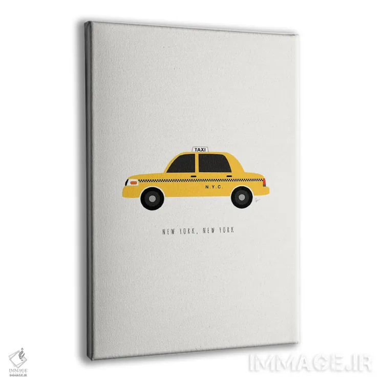 تابلو مینیمال "تاکسی نیویورک" اثر لایمن کریتیو کو. - نمای پرسپکتیو محصول