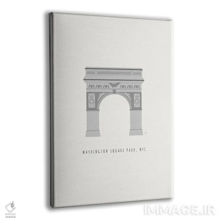 تابلو مینیمال "طاق میدان واشنگتن نیویورک" اثر لایمن کریتیو کو. - نمای پرسپکتیو محصول