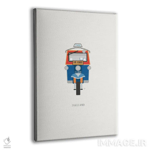 تابلو مینیمال "توک توک تایلند" اثر لایمن کریتیو کو. - نمای پرسپکتیو محصول