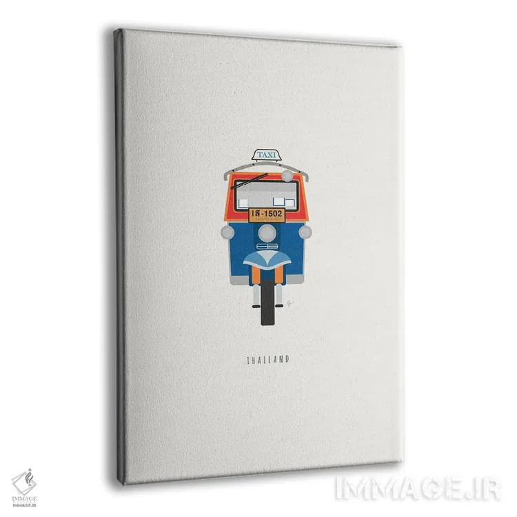 تابلو مینیمال "توک توک تایلند" اثر لایمن کریتیو کو. - نمای پرسپکتیو محصول