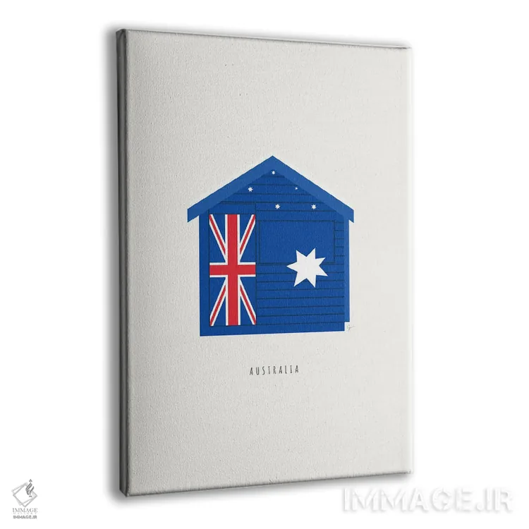 تابلو مینیمال "کلبه شنای ساحل برایتون، ملبورن، استرالیا" اثر لایمن کریتیو کو. - نمای پرسپکتیو محصول