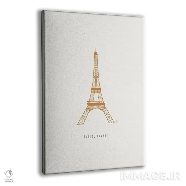تابلو مینیمال "برج ایفل، پاریس، فرانسه" اثر لایمن کریتیو کو. - نمای پرسپکتیو محصول