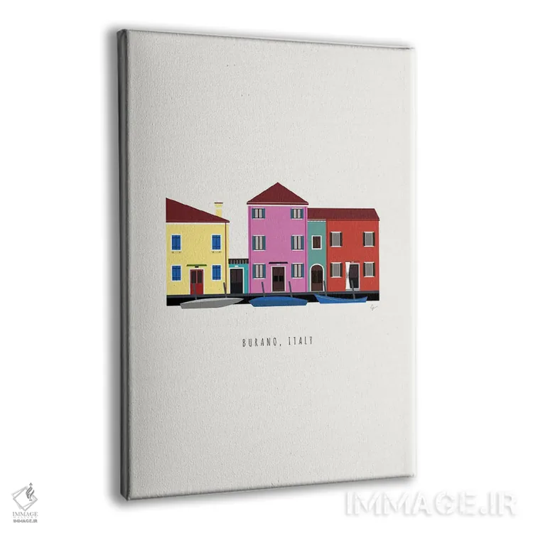 تابلو مینیمال "بورانو، ایتالیا" اثر لایمن کریتیو کو. - نمای پرسپکتیو محصول