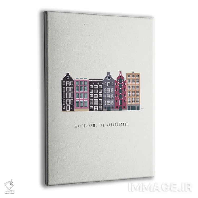 تابلو مینیمال "دامراک ۲، آمستردام، هلند" اثر لایمن کریتیو کو. - نمای پرسپکتیو محصول