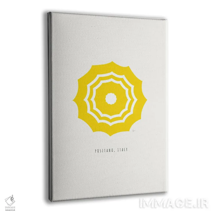 تابلو مینیمال "چترهای پوزیتانو، ایتالیا" اثر لایمن کریتیو کو. - نمای پرسپکتیو محصول