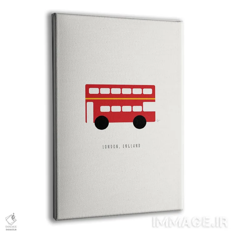 تابلو مینیمال "اتوبوس قرمز لندن" اثر لایمن کریتیو کو. - نمای پرسپکتیو محصول