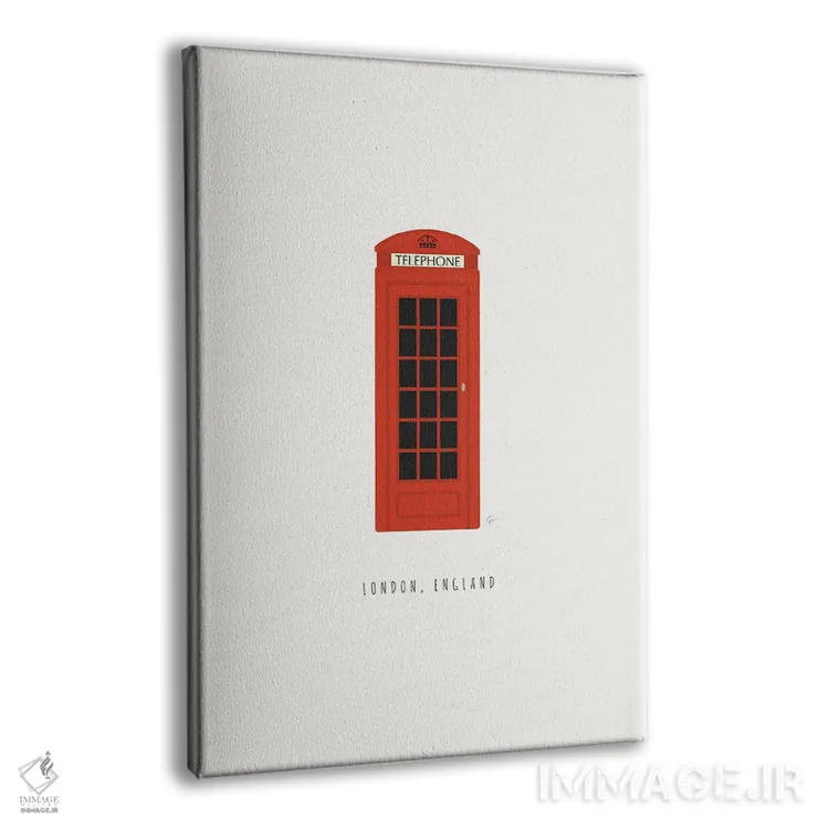 تابلو مینیمال "کابین تلفن لندن" اثر لایمن کریتیو کو. - نمای پرسپکتیو محصول
