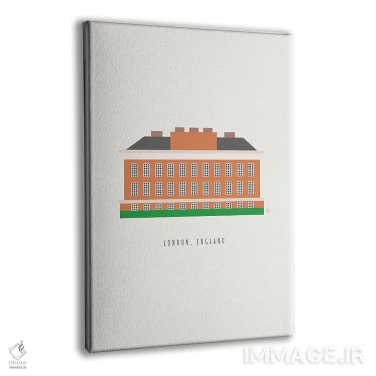 تابلو مینیمال "کاخ کنزینگتون، لندن، انگلستان" اثر لایمن کریتیو کو. - نمای پرسپکتیو محصول