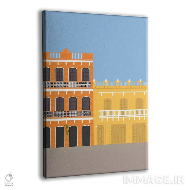 تابلو مدرن "ساختمان های رنگارنگ در گتسه مانی، کلمبیا" اثر لایمن کریتیو کو. - نمای پرسپکتیو محصول