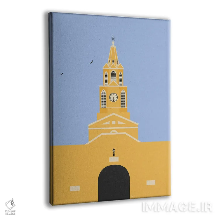 تابلو مدرن "برج ساعت، کارتاهنا، کلمبیا" اثر لایمن کریتیو کو. - نمای پرسپکتیو محصول