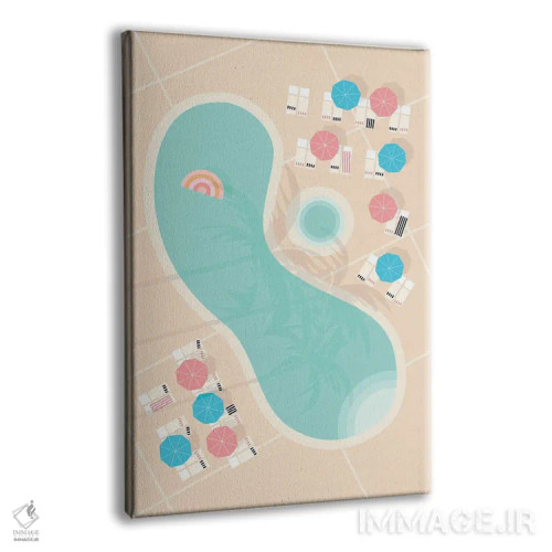 تابلو مدرن "استخر پام اسپرینگز از نمای بالا ۲" اثر لایمن کریتیو کو. - نمای پرسپکتیو محصول