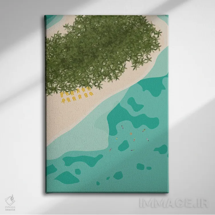 تابلو مدرن "جزیره مناقاها، سایپان، جزایر ماریانای شمالی" اثر لایمن کریتیو کو. - نمای روبهرو روی دیوار