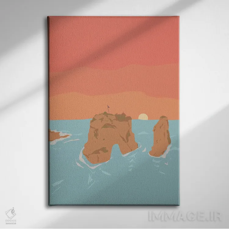 تابلو مدرن "صخره های روشه، بیروت، لبنان" اثر لایمن کریتیو کو. - نمای روبهرو روی دیوار