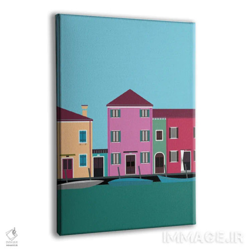 تابلو مدرن "بورانو رنگارنگ، ایتالیا" اثر لایمن کریتیو کو. - نمای پرسپکتیو محصول