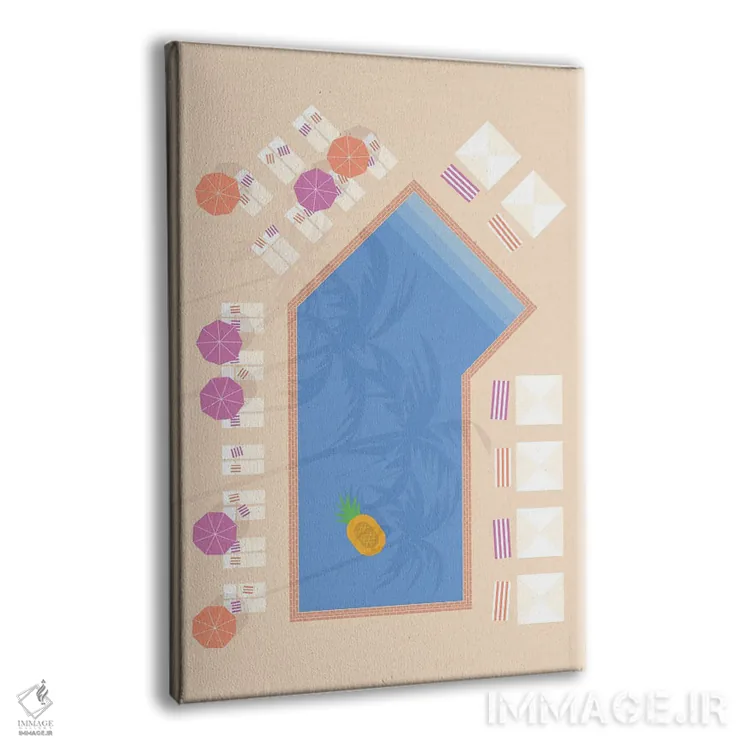 تابلو مدرن "استخر پام اسپرینگز از نمای بالا ۳" اثر لایمن کریتیو کو. - نمای پرسپکتیو محصول