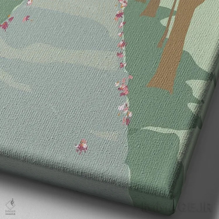 تابلو مدرن "شکوفه های گیلاس در پارک بترسی، لندن" اثر لایمن کریتیو کو. - نمای نزدیک بافت بوم