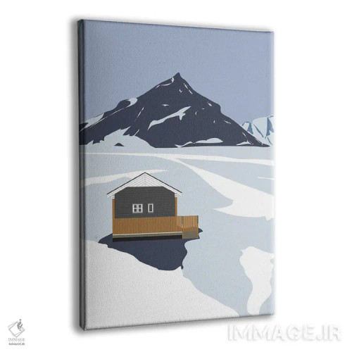 تابلو مدرن "ایسلند، کلبه ای در برف" اثر لایمن کریتیو کو. - نمای پرسپکتیو محصول