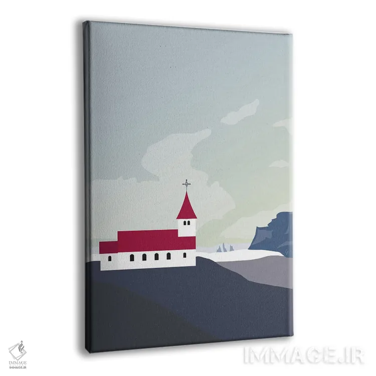 تابلو مدرن "کلیسای ویک، ایسلند" اثر لایمن کریتیو کو. - نمای پرسپکتیو محصول