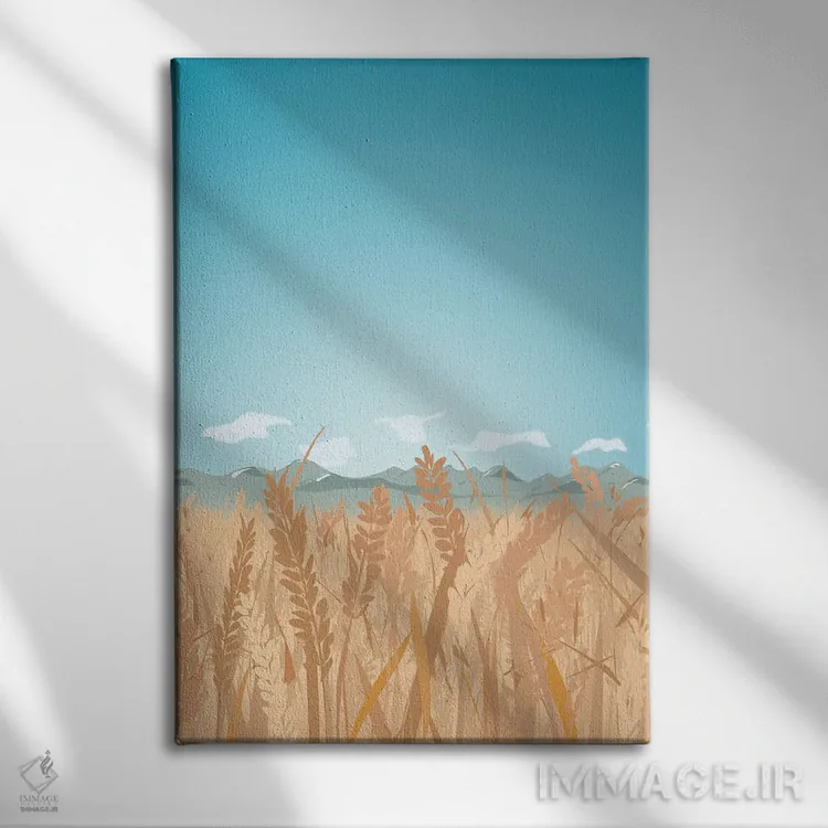 تابلو مدرن "مثلث طلایی مونتانا" اثر لایمن کریتیو کو. - نمای روبهرو روی دیوار