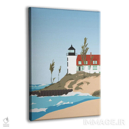 تابلو مدرن "فانوس دریایی در دریاچه میشیگان، آمریکا" اثر لایمن کریتیو کو. - نمای پرسپکتیو محصول