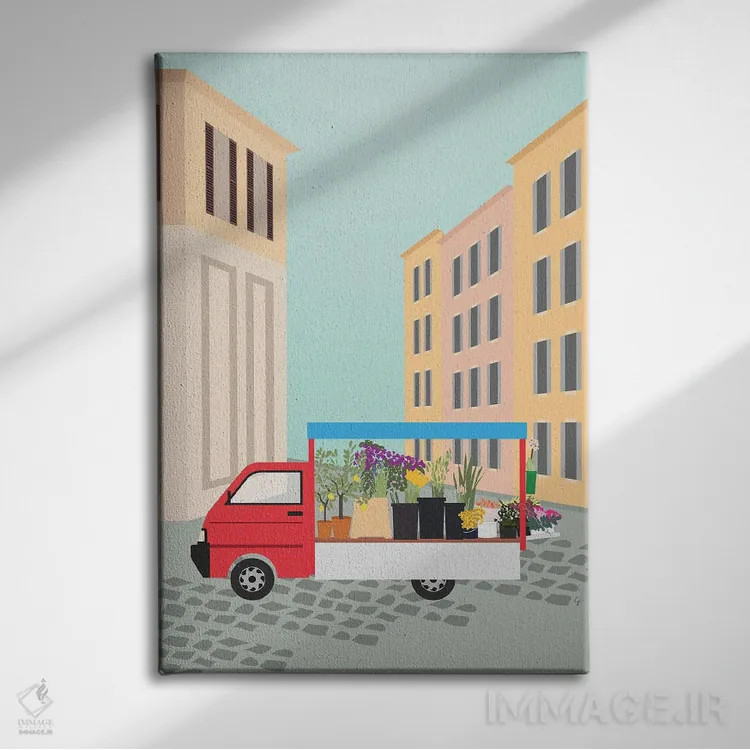 تابلو مدرن "وانت گل در رم، ایتالیا" اثر لایمن کریتیو کو. - نمای روبهرو روی دیوار