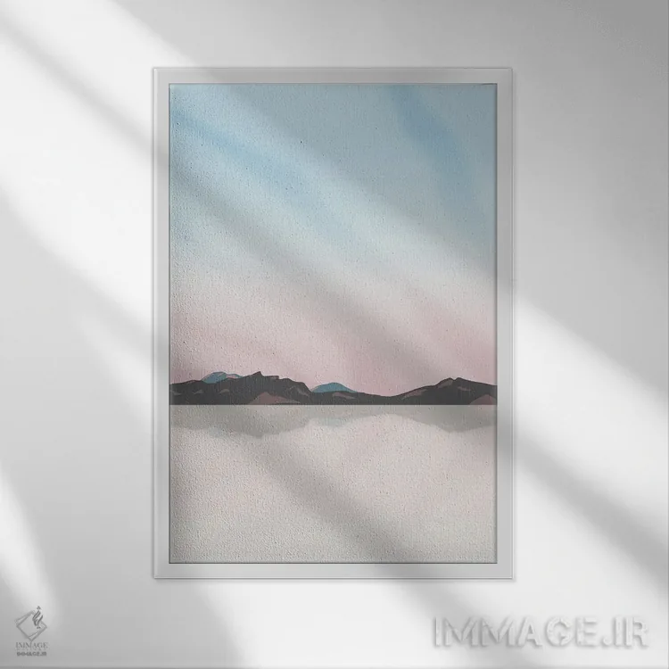 تابلو مدرن "غروب آفتاب در دشت های نمکی یوتا" اثر لایمن کریتیو کو. - نمای قابدار سفید