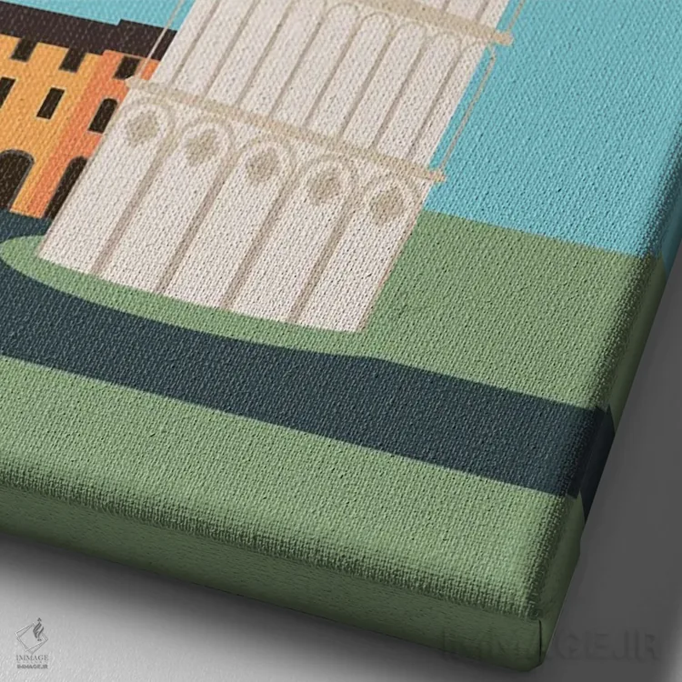 تابلو مدرن "برج کج پیزا، ایتالیا" اثر لایمن کریتیو کو. - نمای نزدیک بافت بوم