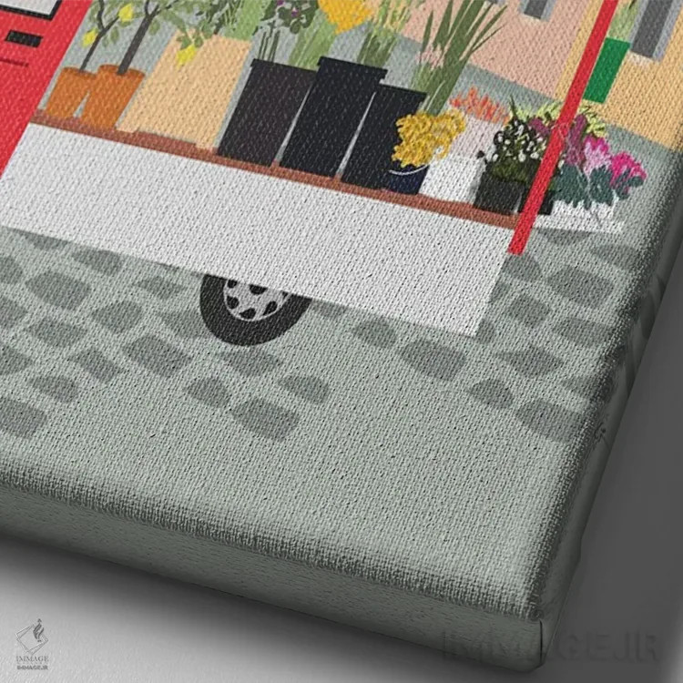 تابلو مدرن "وانت گل در رم، ایتالیا" اثر لایمن کریتیو کو. - نمای نزدیک بافت بوم