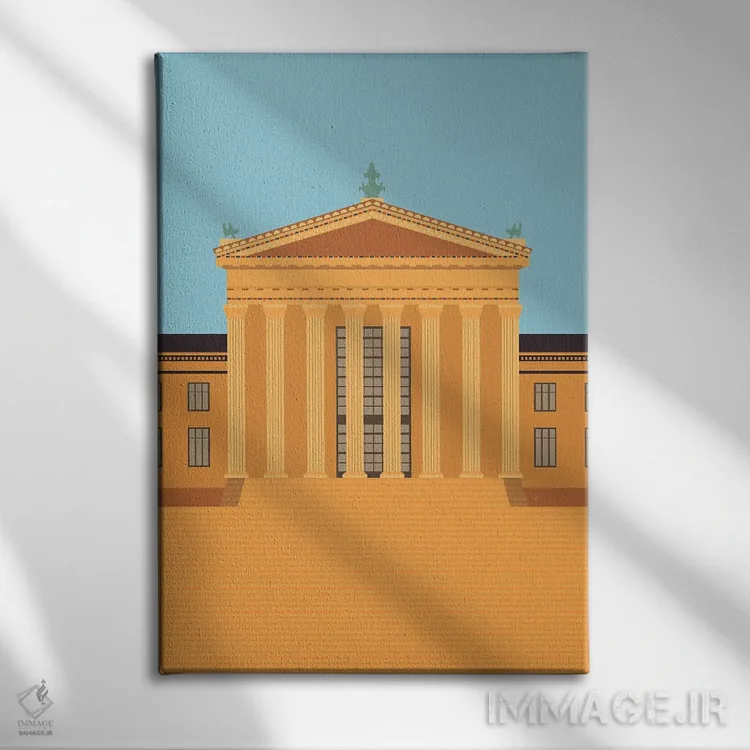 تابلو مدرن "موزه فیلادلفیا، پنسیلوانیا، آمریکا" اثر لایمن کریتیو کو. - نمای روبهرو روی دیوار
