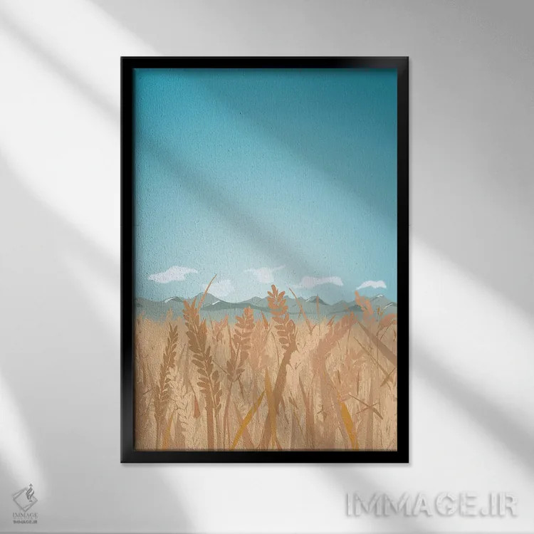 تابلو مدرن "مثلث طلایی مونتانا" اثر لایمن کریتیو کو. - نمای قابدار مشکی