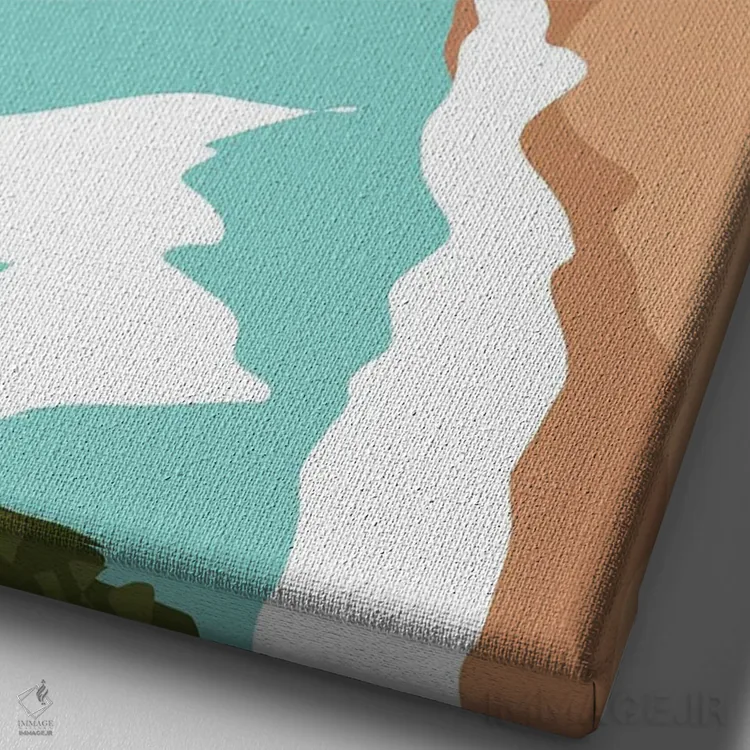 تابلو مدرن "ساحل دام ها، رینکون، پورتوریکو" اثر لایمن کریتیو کو. - نمای نزدیک بافت بوم