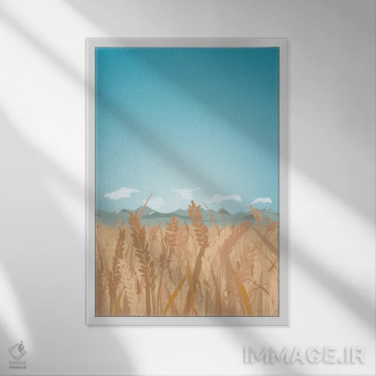 تابلو مدرن "مثلث طلایی مونتانا" اثر لایمن کریتیو کو. - نمای قابدار سفید