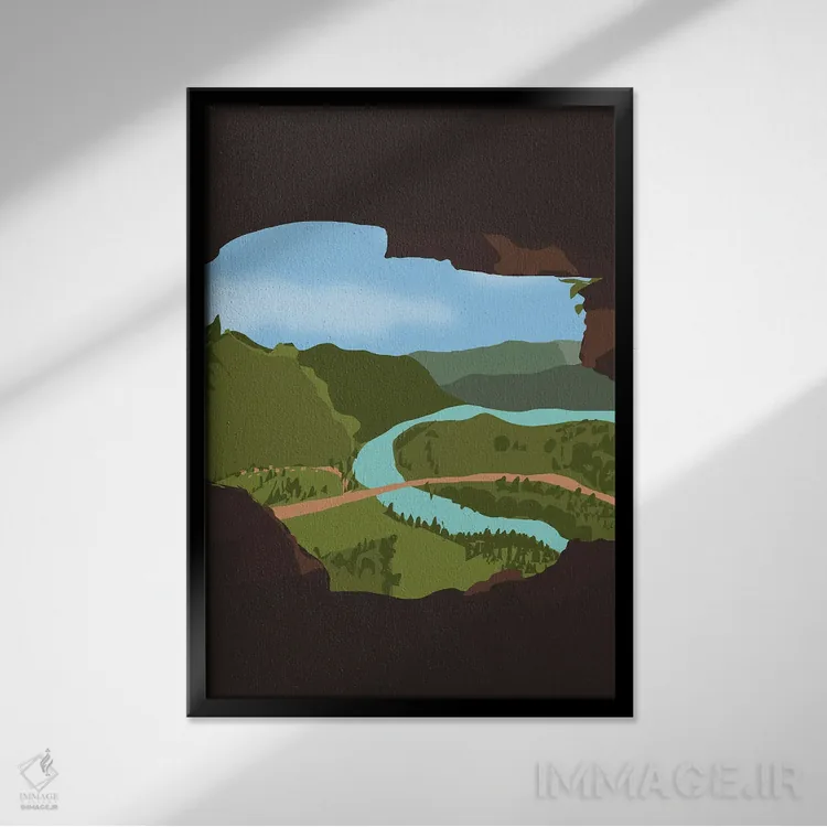 تابلو مدرن "غار ونتانا، پورتوریکو" اثر لایمن کریتیو کو. - نمای قابدار مشکی