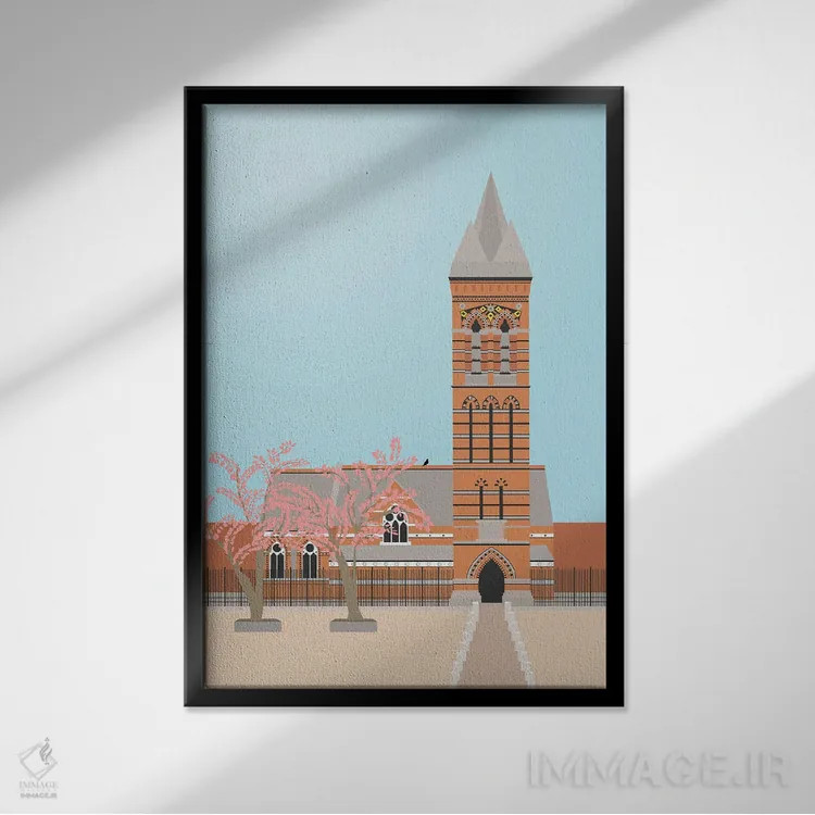 تابلو مدرن "کلیسای سنت جیمز د لس، لندن، انگلستان" اثر لایمن کریتیو کو. - نمای قابدار مشکی