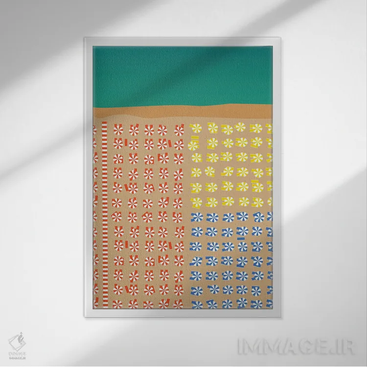 تابلو مدرن "پوزیتانو، ساحل آمالفی، ایتالیا" اثر لایمن کریتیو کو. - نمای قابدار سفید