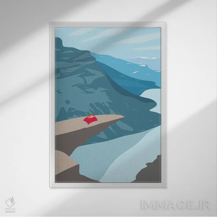 تابلو مدرن "ترولتونگا، نروژ" اثر لایمن کریتیو کو. - نمای قابدار سفید